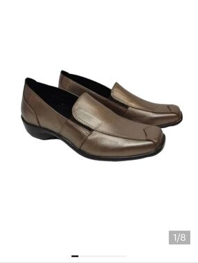 1803 Women's Brown Bronze Metallic Slip-On Shoes Loafers Size 37 (6.5)